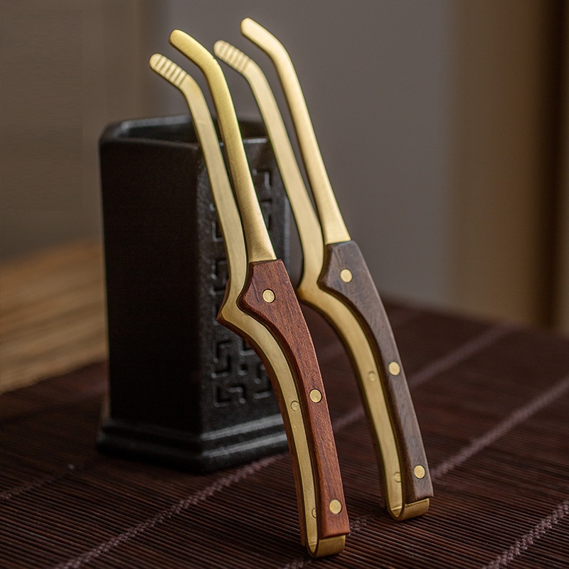 Copper-Made Tea Clip Single Home Utilita Tea Tweezers Tea Set Accessories Teacup Clips Cleaning Tools Tweezers Z