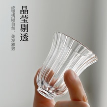 Glass Tea Cup Heat Resistant Small Cup Thickened Pint Cup Home Petal Cup Master Cup Kung Fu Tea Tea