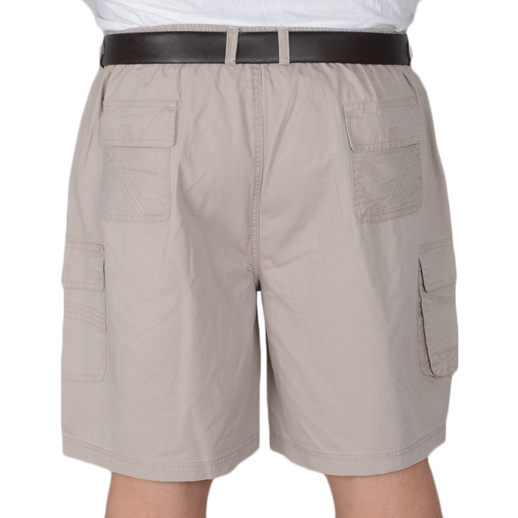 Mùa hè nam chất béo cỡ lớn đai cotton 5 điểm quần short Bố cộng phân bón tăng eo cao quần short thô nam