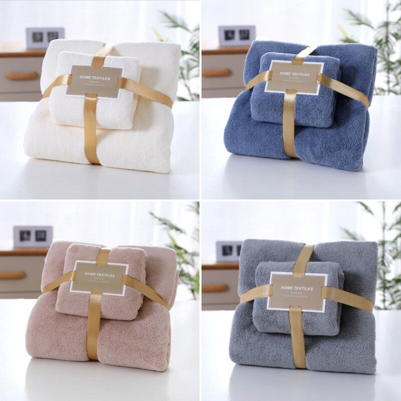 Model room powder room gray white towel bath towel soft decoration decoration bathroom supplies tray combination set