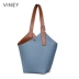 Viney bucket bag túi lớn túi nữ 2020 túi xách da kiểu tây mới túi đeo vai nữ lưới đơn giản màu đỏ - Túi xách nữ