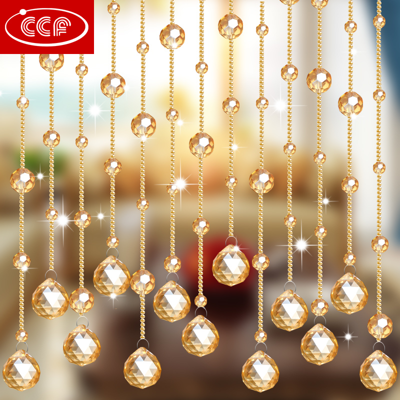 Pearl curtain crystal finished product free of punch toilet bathroom Bathroom Balcony Living Room Partition Aisle Trim bedroom door curtain hanging curtain-Taobao