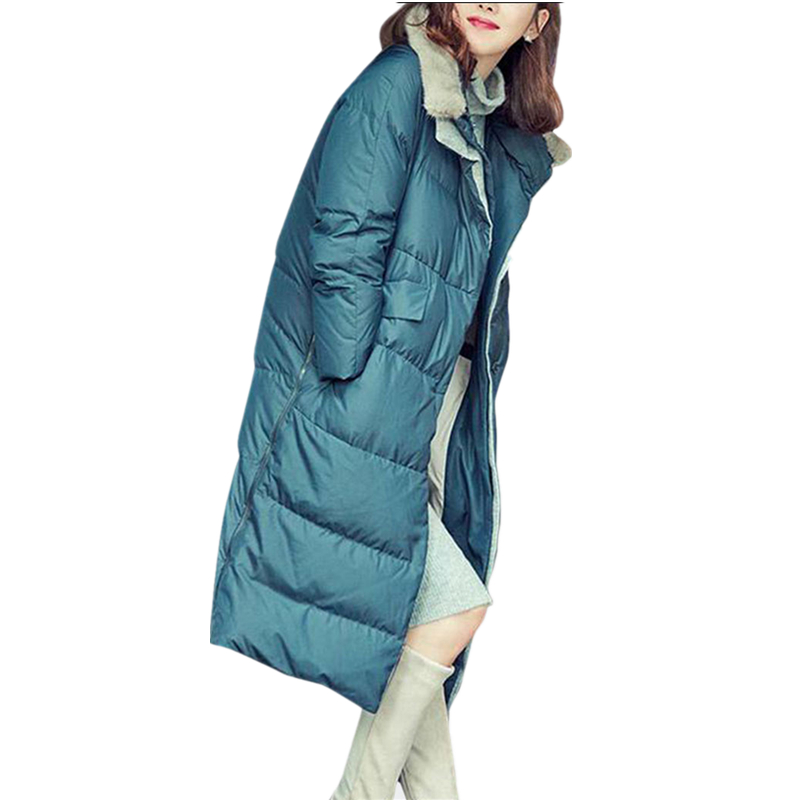 兔毛领宽松欧美高端羽绒⊙服