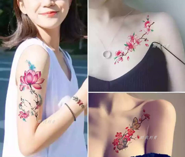 Tùy chọn 10 hình xăm dán không thấm nước kéo dài mạng lưới hoa hồng đỏ che vết sẹo hình ảnh cơ thể sơn hình xăm xăm dán chữ