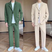 Autumn loose fall feel suit suit suit men Korean version of the trend handsome net red casual light mature wind small suit two-piece suit