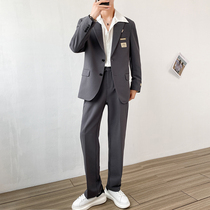 Light mature Wind Autumn casual suit suit suit mens trend Net red handsome small suit mens coat loose fall Korean version