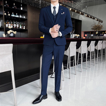 Light mature Wind Autumn business casual suit mens senior sense slim suit Korean version of handsome youth small suit jacket