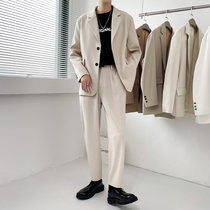 Light ripening wind 2021 autumn Net red loose suit men wide legs draped handsome youth fried street suit student coat