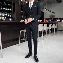 Light ripe handsome business striped suit dress men Korean version of youth Tide brand senior sense slim suit jacket