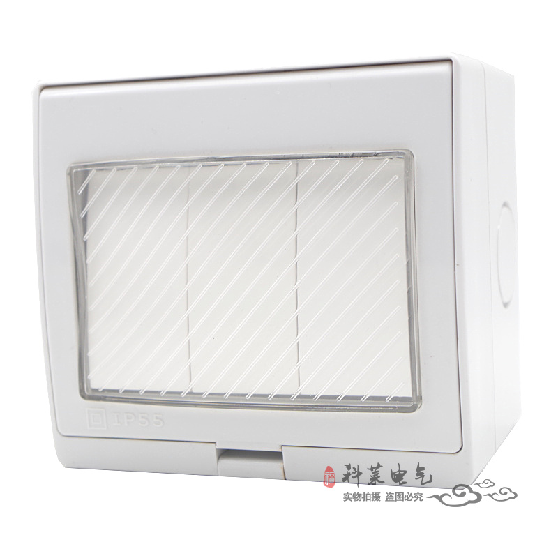 Outdoor surface waterproof three double cut switch triple transparent button switch dustproof splash box bathroom garden