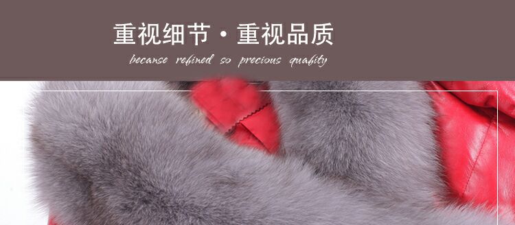Lông mới bằng da dày xuống áo khoác nữ giả lông cáo cổ áo ngắn Đoạn da PU mỏng mùa thu và mùa đông áo da lộn zara