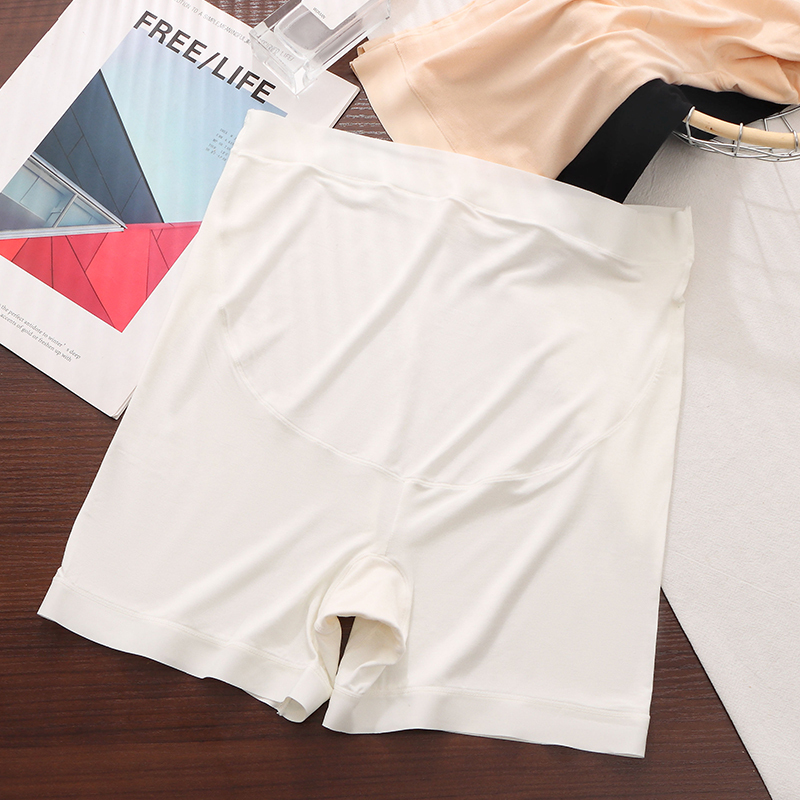 Maternity Safety Shorts and Underwear 2-in-1 Anti-Exposure High-Waisted Belly Support Summer Thin Three-Quarter Shorts Boxer Briefs