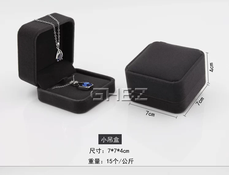 Tối màu xám nhung vải trang sức hộp cao cấp hộp nhẫn vài vòng hộp vòng cổ hộp vòng đeo tay vòng tay hộp - Vòng đeo tay Cuff