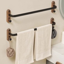 Walnut bathroom towel drying rod punch-free hanging rack bathroom towel rack rod toilet hanging rod slipper rack