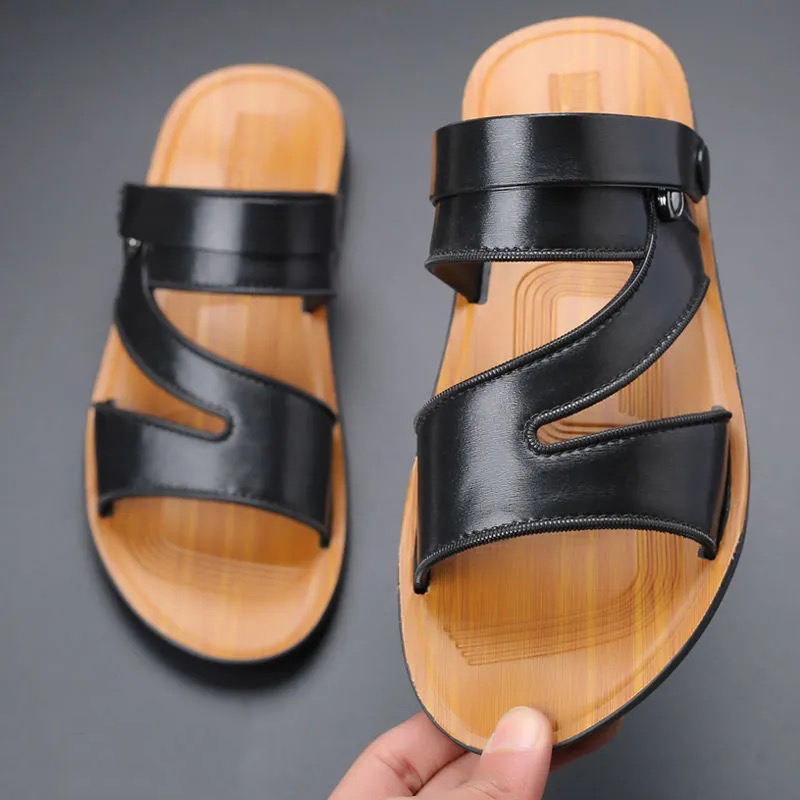 2023 Summer new adult Vietnamese men's cool shoes casual outdoor breathable abrasion resistant beach non-slip bathing slippers-Taobao