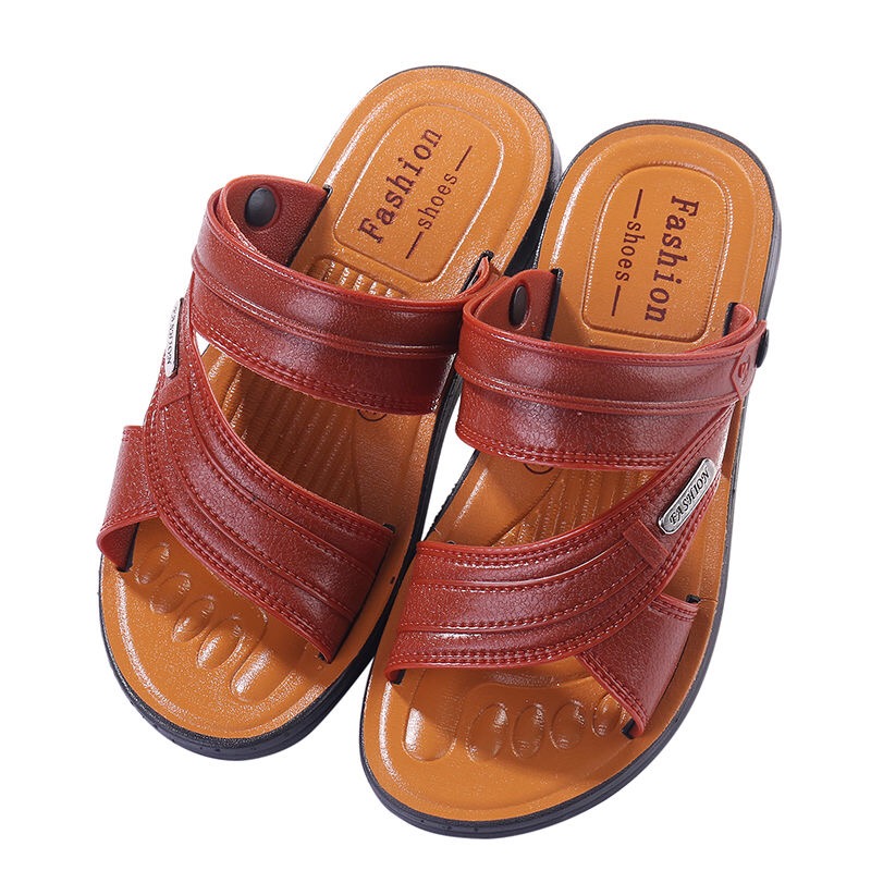 2022 summer new men's Vietnamese beach sandals soft bottom non-slip daily casual thick bottom breathable two-wear sandals