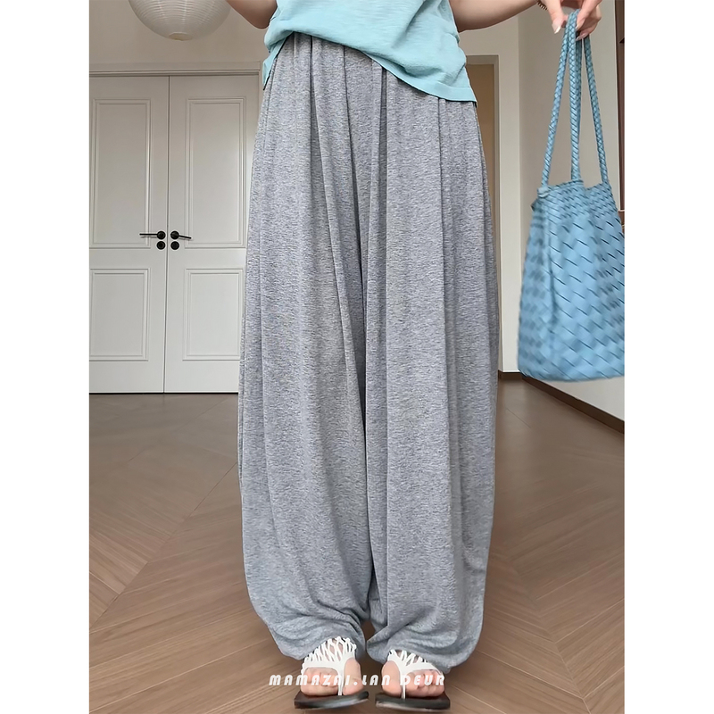 Mama Zai【Forest Elf】Lyocell Elastic Waist Comfortable Breathable Lightweight Casual Pants for Women
