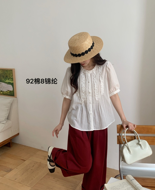 No Returns or Exchanges, Flash Sale of 26 New European Brand Designer Styles, Silky Soft Pleated Sweet Tops and Shirts for Women