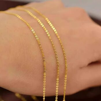 18k gold necklace o-shaped chain for women k gold au750