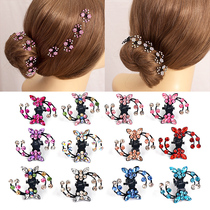 Butterfly hairpin girl Korean rhinestone edge clip headdress back of the head elegant small grab clip does not hurt hair child hairclip