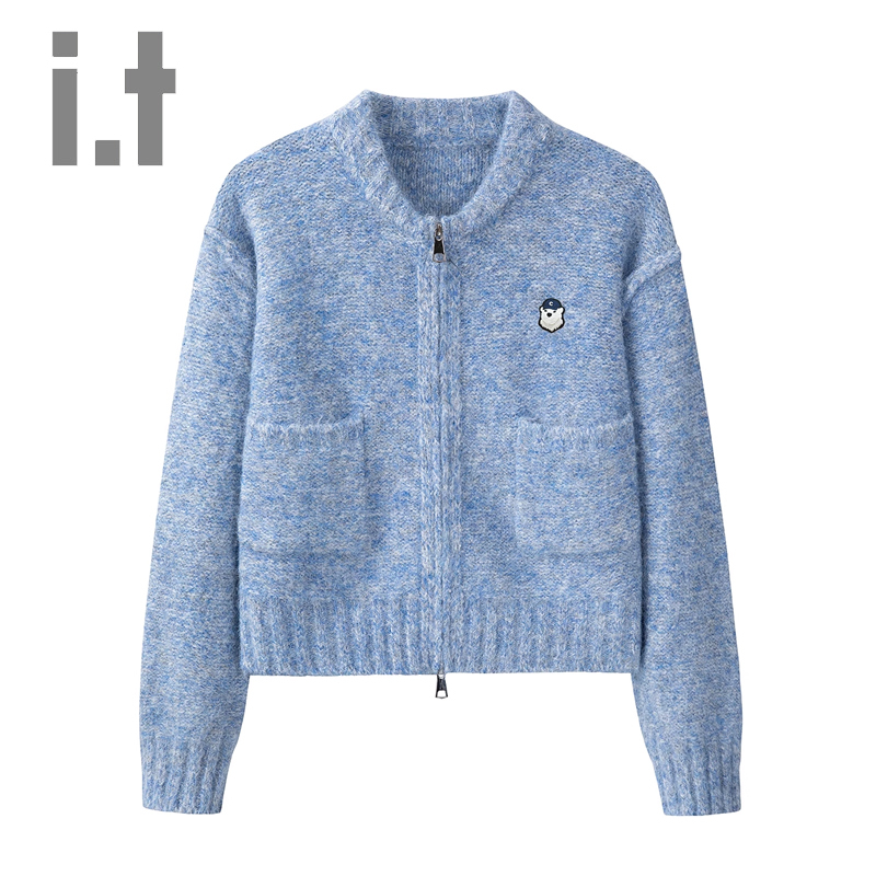 It:Chocoolate Zipper Design Long-Sleeved Knitwear for Women, Spring & Fall Simple and Versatile Pure Color Knitwear Jacket It:Chocoolate Zipper Design Long-Sleeved Knitwear for Women, Spring & Fall Simple and Versatile Pure Color Knitwear Jacket