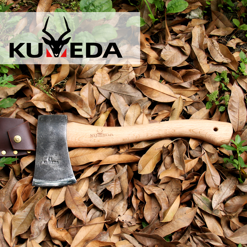 KUMEDA Outdoor Axe Camping axe Chop Axe Bushcraft Hand Forged Camping Axe Crackling Tool Axe