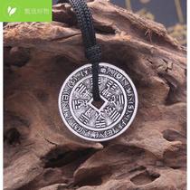Chinese style mountain flower Bagua silver ornaments