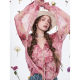 Fairy's original French ruffled printed chiffon shirt for women 2025 spring new design and temperament top