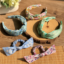 J * c home spring and summer new fresh floral kink hair band hair hoop bow tie tie hair Hairband hair accessories