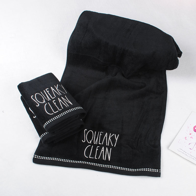 Foreign trade embroidery towel cotton adult men's face towel cut fluff terry thick soft absorbent European and American big brands