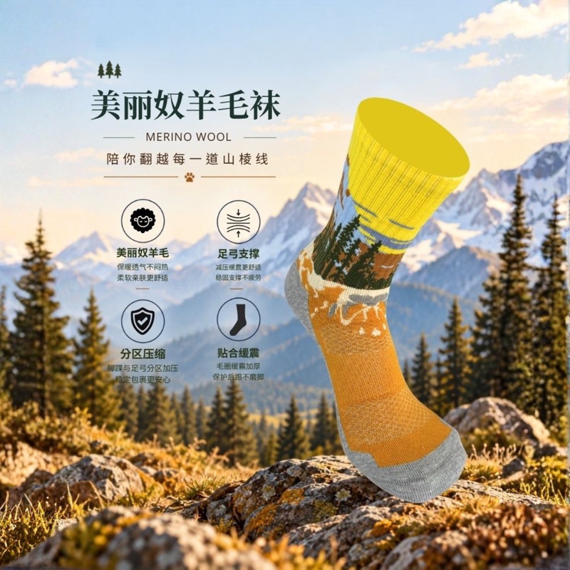 Soxpure【Winter Sunwalk】Wool Socks for Trail Running, Mountaineering, Marathon, Constant Temperature Functional Socks for Hiking Soxpure【Winter Sunwalk】Wool Socks for Trail Running, Mountaineering, Marathon, Constant Temperature Functional Socks for Hiking