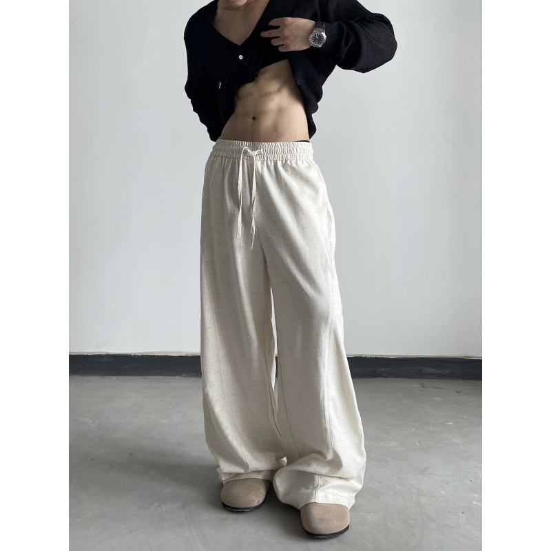 Dayny Old Money Style Retro Linen Casual Pants for Men and Women, Loose Fit, Slightly Curved Knife-Cut Style, Vintage Straight-Leg Pants