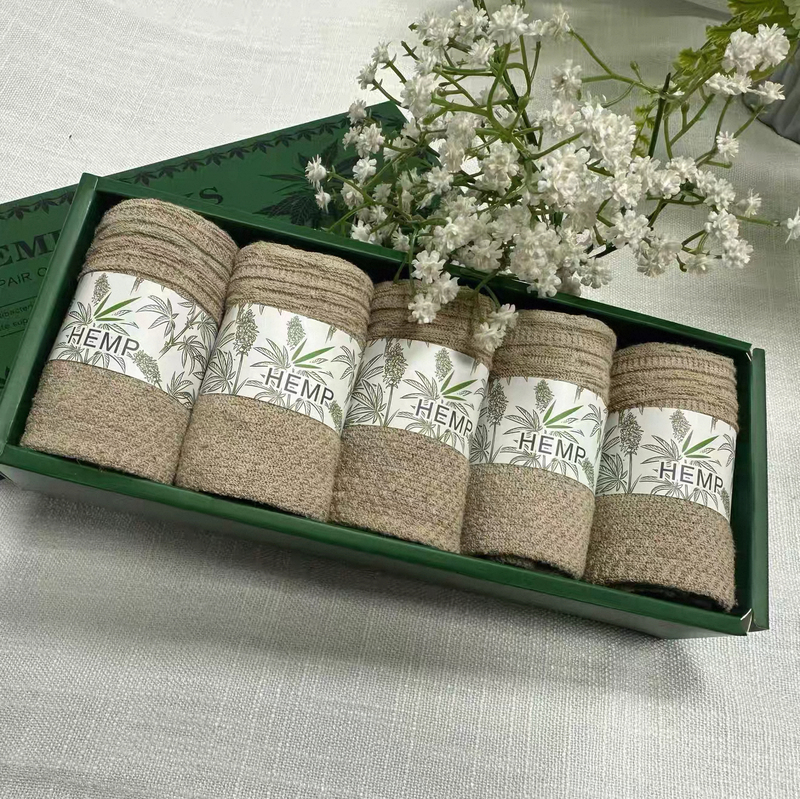 Export Orders for High-Content Apocynum Hemp Mid-Calf Socks, Unisex, Light Luxury, Fashionable and Versatile