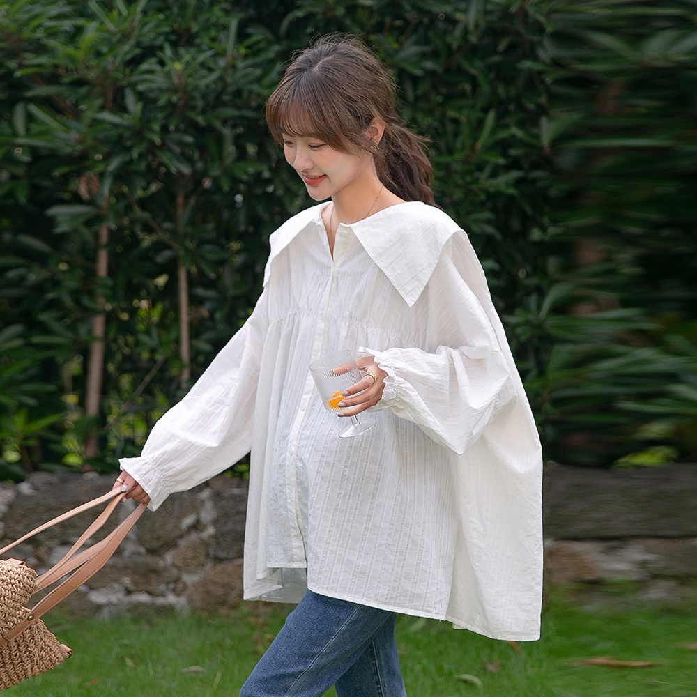 Sweet Beauty Net Red Fried Street Clothes ~ Gestation Women Clothing Spring Autumn Season Beat Bottom Jersey Loose Fat MM Tide Moms Slim Fit 100 Hitch Style