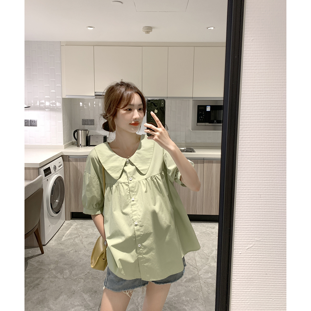 Sweet and coconut milk frock shirt ~ gestation woman with summer cute dolls collar little baby boomers go out to suckle blouses