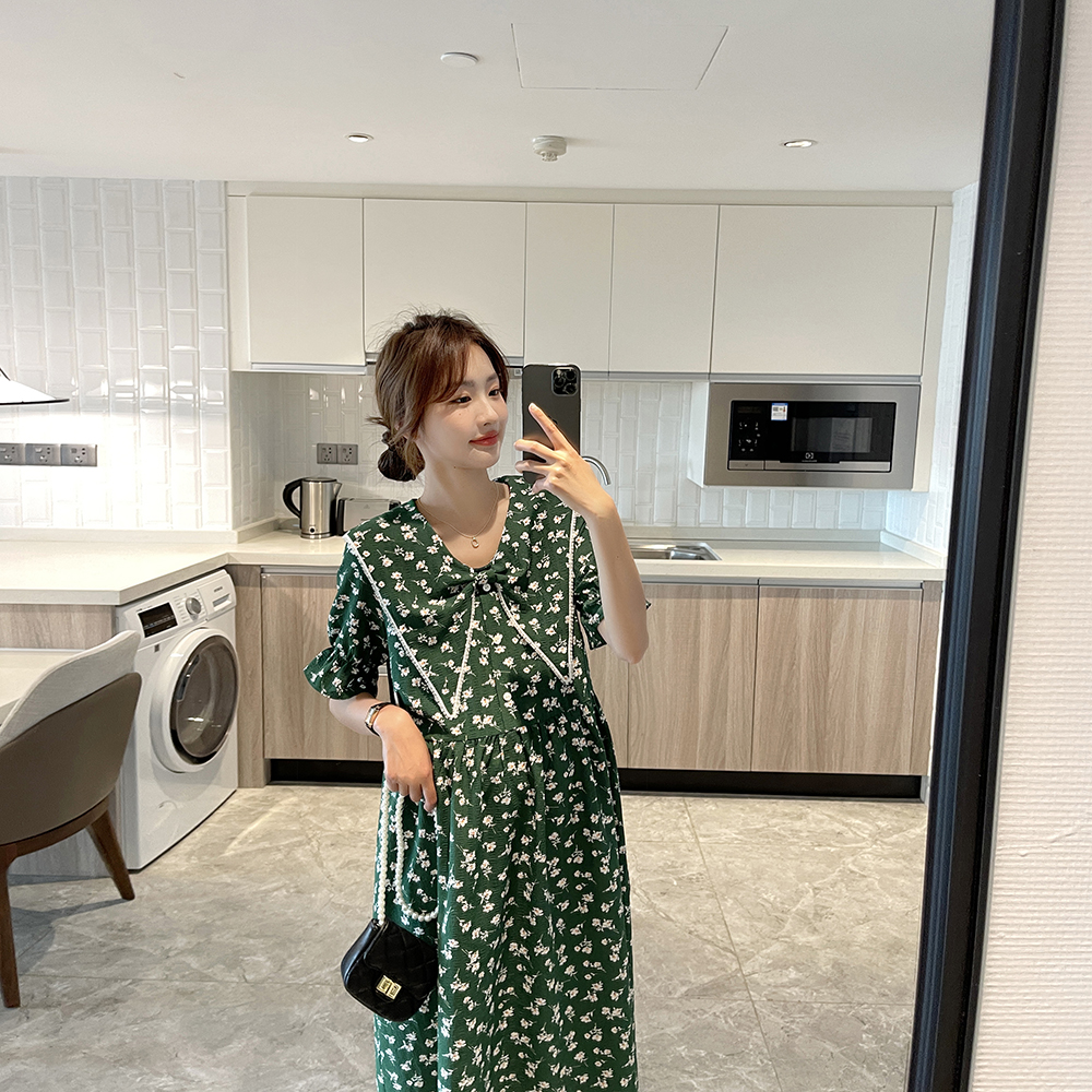 Summer Teenage Girl Sensation with Fancy Dress ~ Gestational Summer Dress Summer Dress Little Sub-Boomers Medium Long Version Snow-spinning Gentle Skirt