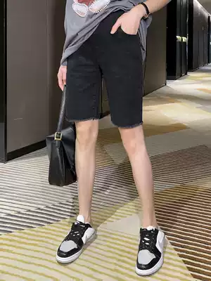 Pregnant women pants summer tide mother five-point pants denim shorts fashion wear high waist belly pants thin leggings