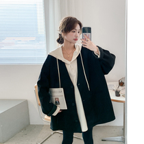 Collarless blazer ~ maternity wear autumn high-end tonal American retro urban casual trendy mom jacket
