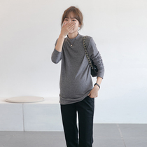 Stand collar knitted bottoming shirt ~ maternity wear autumn and winter new style small trendy mom versatile stretch slim knitted sweater