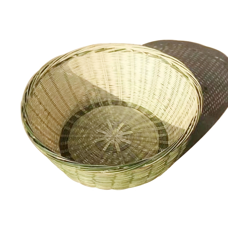 Hand-Woven Tofu Bamboo Basket, Blue Bamboo Basket, Fruit Basket, Rice Washing Basket, Hand-Held Basket, Vegetable Washing Basket, Bamboo Basket, Decorative Lampshade