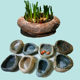 ກະຕ່າດອກໄມ້ຫີນທີ່ສ້າງສັນທໍາມະຊາດ, ຫຍ້າເງິນທອງແດງ hydroponic, pots ປາ, ຕົ້ນໄມ້ stumps, succulent calamus potted pots, ສົ່ງຟຣີ