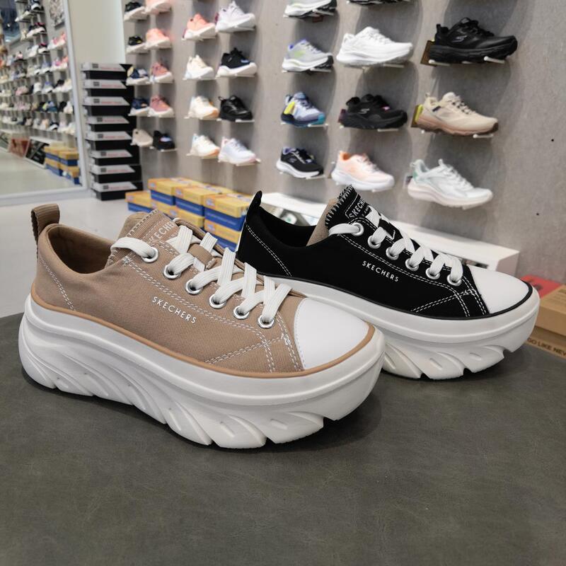 Skechers Women's Shoes 2024 Spring New Classic Canvas Shoes Thick-Soled Height-Increasing Casual Shoes 177435