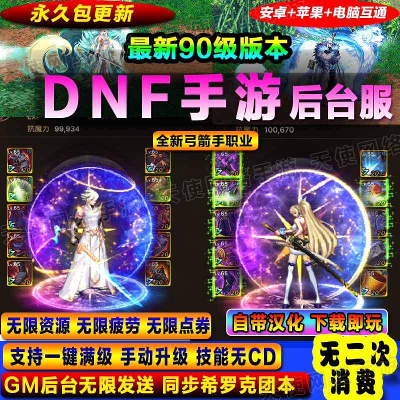 Dnf Mobile Game Gm Backend Version Dungeon Level 90 and Warrior Online/Offline Korean Server Purchase Includes Unlimited In-Game Resources