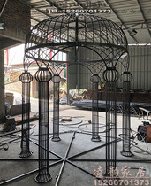 Wrought iron super large birdcage decoration outdoor floor-to-ceiling shopping mall large iron cage hotel restaurant card seat bird cage