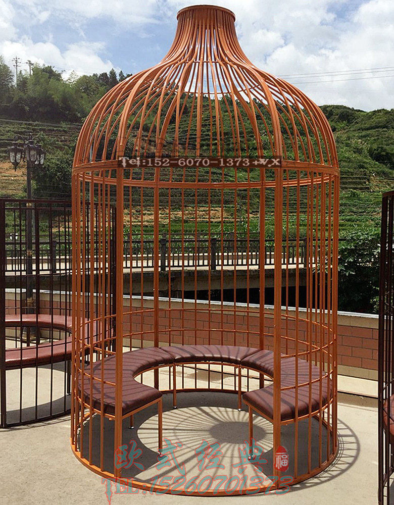 Iron Art Wedding Decoration Bird Cage Large Size Furnishing Dining Room Bird Cage Chair Outdoor Park Villa Large Café Hall