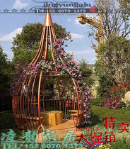 Iron Birdcage decoration large outdoor restaurant courtyard Park Villa landscape large leisure Birdcage card holder