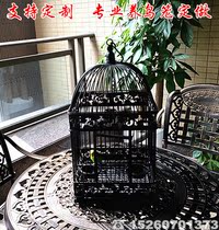 European Wrought iron retro parrot bird cage Large starling yellow bird Xuanfeng Large bird plus net encrypted bird