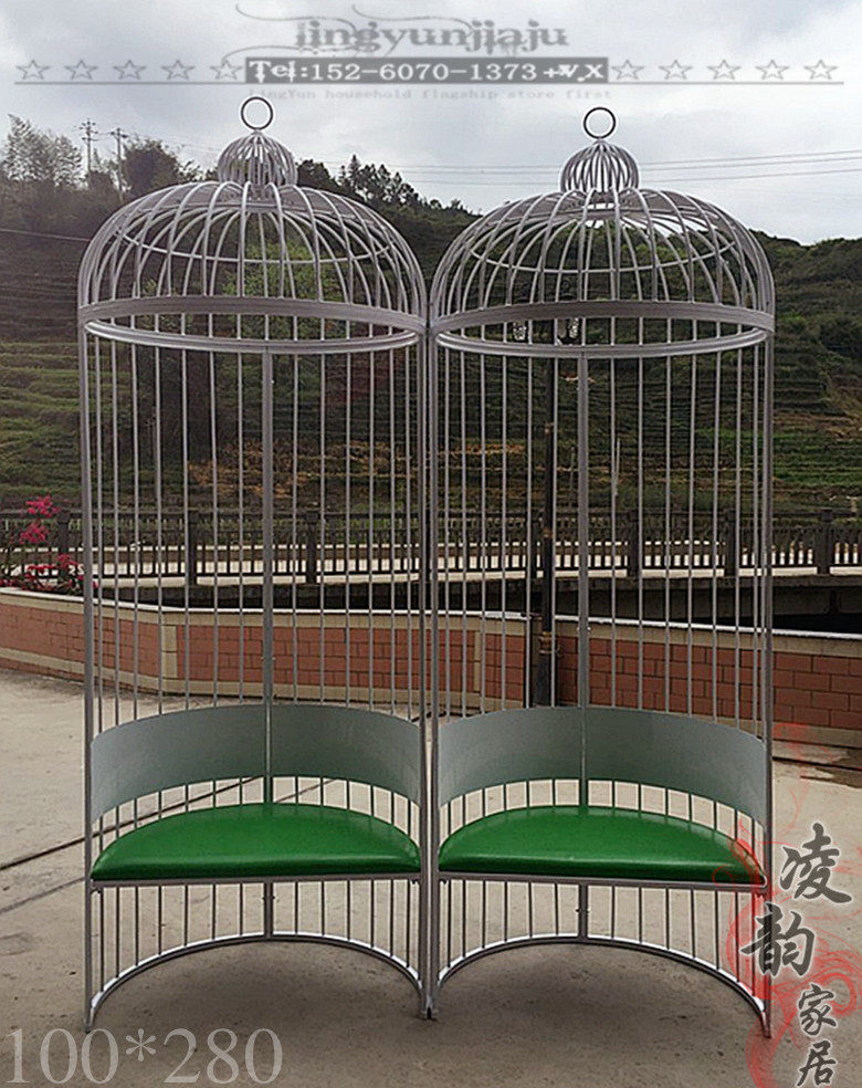 New Iron Art Bird Cage Chair Outdoor Balcony Sofa Creative Sweet Shop Casual Bar Chair Park Table And Chairs Bird Cage Seat