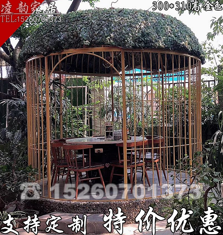 Large iron restaurantBird cage outdoor farm hotel decoration park large hot pot shop sofa card cage
