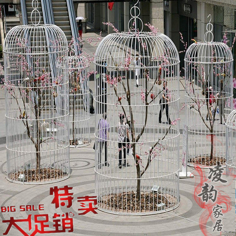 Iron Art Bird Cage Wedding Decoration Large Dining Hall Fire Pot Shop Bird Cage Outdoor Park Villa Landscape Large Peacock Cage